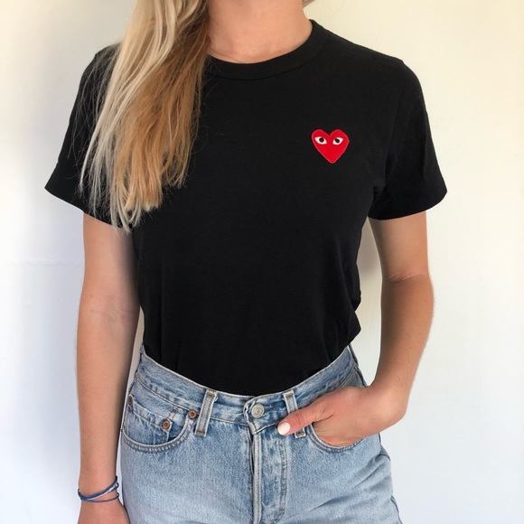 Comme des Garcons Tops - Comme des Garçons Black Heart Eyes Tee S / M